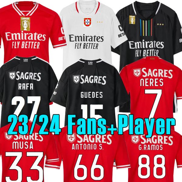 23 24 benficas soccer jerseys camisetas fans player version 2023 2024 home g.ramos neres aursnes rafa musa otamendi grimaldo j. mario camisa, Black;yellow
23 24 benficas soccer jerseys camisetas fans player version 2023 2024 home g.ramos neres aursnes rafa musa otamendi grimaldo j. mario camisa, Black;yellow