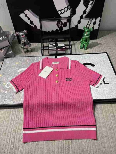 women's t-shirt designer ce23 spring/summer new letter embroidery decorative design polo collar color block knitwear fashion versatile, White
women's t-shirt designer ce23 spring/summer new letter embroidery decorative design polo collar color block knitwear fashion versatile, White