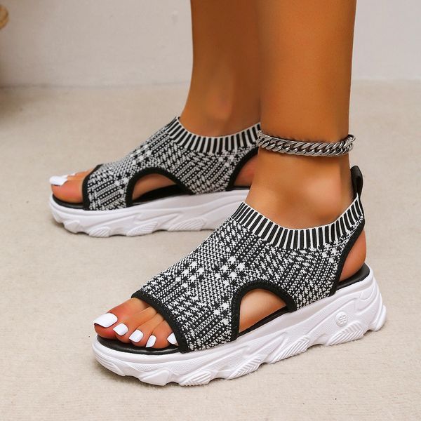 slippers casual women's sandals wedges footwear summer platform sandal shoes female slip on peep toe knitted ladies sneakers 230803, Black
slippers casual women's sandals wedges footwear summer platform sandal shoes female slip on peep toe knitted ladies sneakers 230803, Black