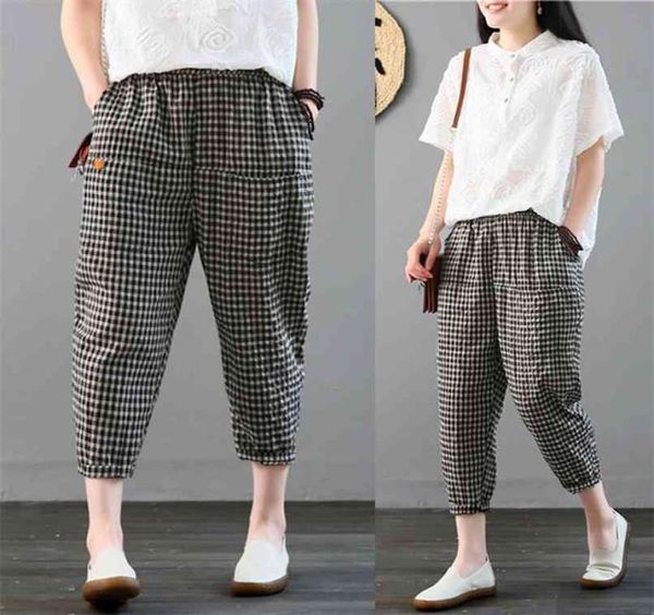 women spring summer fashion japan style elastic waist cotton linen plaided ankle length harem pants office lady casual trousers 216735802, Black;white
women spring summer fashion japan style elastic waist cotton linen plaided ankle length harem pants office lady casual trousers 216735802, Black;white