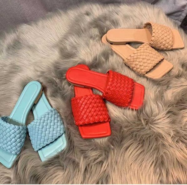 women fashion solid color pu leather weave slippers designer shoes soft-soled sandals slipper outdoor leisure square head sandbeach sandal, Black
women fashion solid color pu leather weave slippers designer shoes soft-soled sandals slipper outdoor leisure square head sandbeach sandal, Black