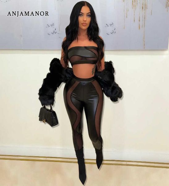 women039s two piece pants anjamanor women clothing 2 pieces set black mesh leggings and tube club outfits black matchi1608452, White
women039s two piece pants anjamanor women clothing 2 pieces set black mesh leggings and tube club outfits black matchi1608452, White