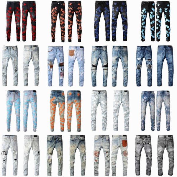 men's jeans purple designer for mens pant stacked men baggy denim tears european jean hombre pants trousers biker embroidery ripped for, Blue
men's jeans purple designer for mens pant stacked men baggy denim tears european jean hombre pants trousers biker embroidery ripped for, Blue