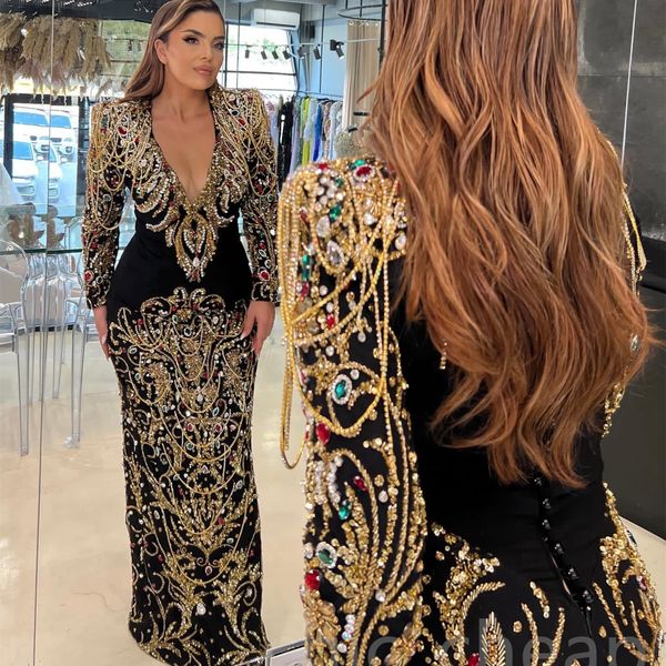 2023 april aso ebi black sheath prom dress beaded crystals lace evening formal party second reception birthday engagement gowns dress robe d