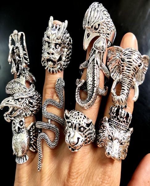 30pcs wholesale mix exaggerated ferocious animals rocker biker man rings dragon elephant owl...etc big men ring party gift5487080, Golden;silver
30pcs wholesale mix exaggerated ferocious animals rocker biker man rings dragon elephant owl...etc big men ring party gift5487080, Golden;silver