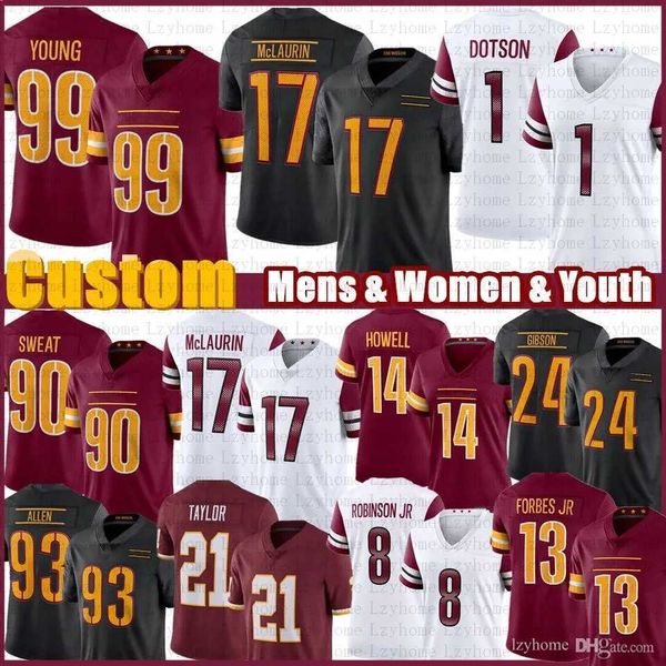 chase young 11 carson wentz commanders football jersey 1 jahan dotson jonathan allen 17 terry mclaurin sean taylor antonio gibson washington, Black;red
chase young 11 carson wentz commanders football jersey 1 jahan dotson jonathan allen 17 terry mclaurin sean taylor antonio gibson washington, Black;red