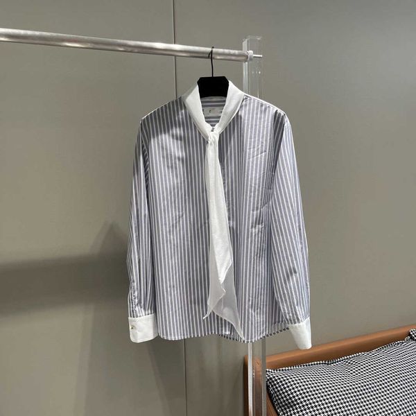2023 spring/summer new gaoding commuter style sweet temperament slim and reduced age contrast ribbon striped shirt, White
2023 spring/summer new gaoding commuter style sweet temperament slim and reduced age contrast ribbon striped shirt, White