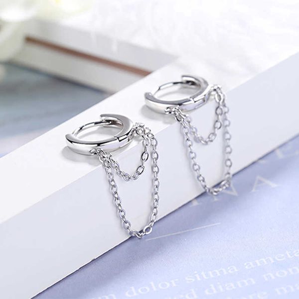 charm silver color style double layer chain hoop earring for women gold color ear jewelry to friends gift r230804, Golden
charm silver color style double layer chain hoop earring for women gold color ear jewelry to friends gift r230804, Golden