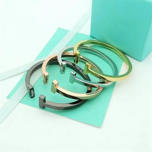 luxury designer t family's same style bracelets men women's solid color bangles sterling silver 18k plated gold rose gold colorles, Black
luxury designer t family's same style bracelets men women's solid color bangles sterling silver 18k plated gold rose gold colorles, Black