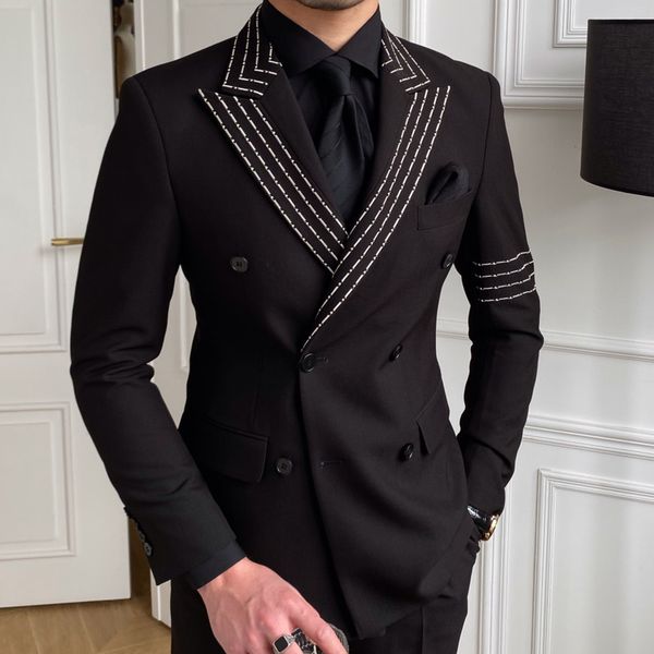 men's suits blazers streetwear casual blazer hombre double breasted embroidery pattern blazer jacket stage male terno masculino prom bl, White;black
men's suits blazers streetwear casual blazer hombre double breasted embroidery pattern blazer jacket stage male terno masculino prom bl, White;black
