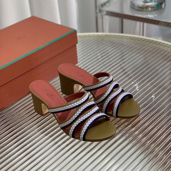 qulity sprightly charms slides slippers mules heels 5.5cm slip on sandals woven's luxury designer leather sole fashion casual sand part, Black
qulity sprightly charms slides slippers mules heels 5.5cm slip on sandals woven's luxury designer leather sole fashion casual sand part, Black
