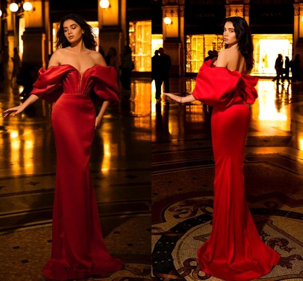 elegant red mermaid evening dresses for women plus size off shoulder short puffy sleeves draped formal occasions wear prom party celebrity b, Black;red
elegant red mermaid evening dresses for women plus size off shoulder short puffy sleeves draped formal occasions wear prom party celebrity b, Black;red