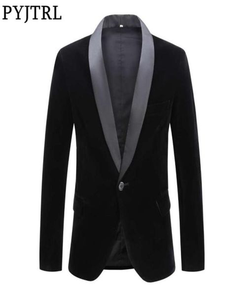 pyjtrl male plus size classic black shawl lapel velvet blazer men fashion casual wedding groom slim suit jacket singers costume 204490754, White;black
pyjtrl male plus size classic black shawl lapel velvet blazer men fashion casual wedding groom slim suit jacket singers costume 204490754, White;black