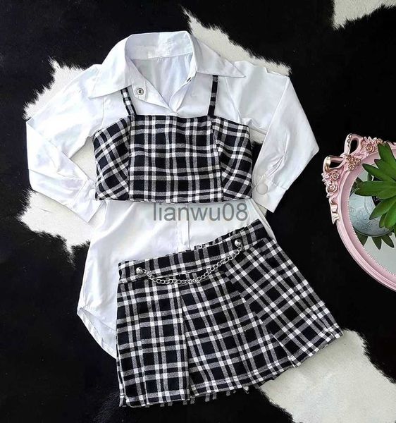 clothing sets focusnorm 3pcs kids girls fashion outfit long sleeve single breasted shirtplaid vestaline skirt with chain outfits 16y x0803, White
clothing sets focusnorm 3pcs kids girls fashion outfit long sleeve single breasted shirtplaid vestaline skirt with chain outfits 16y x0803, White
