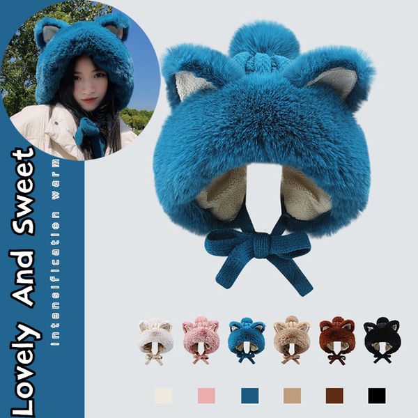 wide brim hats bucket korean version of cute cat ear plush protection hat female autumn and winter velvet thickened cycling warm lei feng 23, Blue;gray
wide brim hats bucket korean version of cute cat ear plush protection hat female autumn and winter velvet thickened cycling warm lei feng 23, Blue;gray