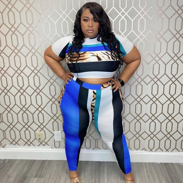 women's plus size pants casual outfits two piece set colorblock leopard print short sleeve round neck crop leggings outfit 230804, Black
women's plus size pants casual outfits two piece set colorblock leopard print short sleeve round neck crop leggings outfit 230804, Black