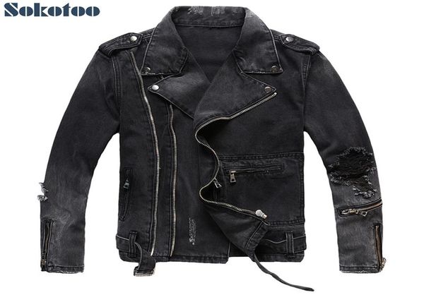 sokotoo men039s zippers black denim jean biker jacket for motorcycle vintage epaulet holes ripped distressed coat sh1909066296534, Black;brown
sokotoo men039s zippers black denim jean biker jacket for motorcycle vintage epaulet holes ripped distressed coat sh1909066296534, Black;brown