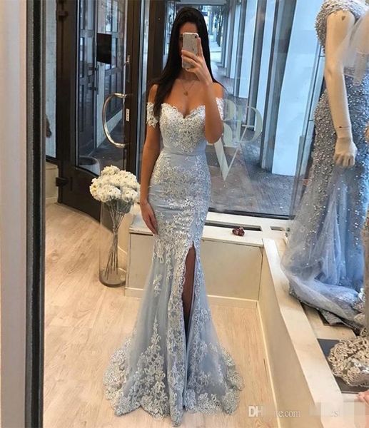 off shoulder sliver prom dresses lace mermaid style appliques front split stylish evening party gowns elegant long vestido8969985, Black
off shoulder sliver prom dresses lace mermaid style appliques front split stylish evening party gowns elegant long vestido8969985, Black