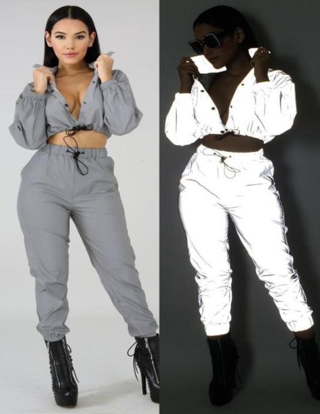 night reflective solid women set casual long sleeve o neck crop with pants tracksuit night club party suit female set6344392, White
night reflective solid women set casual long sleeve o neck crop with pants tracksuit night club party suit female set6344392, White
