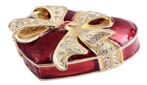 heart shape trinket jewelry box wedding favor lover gifts016249973, Black;white