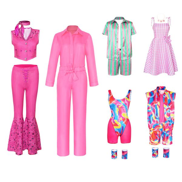 girl's dresses movie barbei cosplay costume for women men kids margot robbie dress jumpsuits ken ryan gosling sportswear halloween outf, Red;yellow
girl's dresses movie barbei cosplay costume for women men kids margot robbie dress jumpsuits ken ryan gosling sportswear halloween outf, Red;yellow