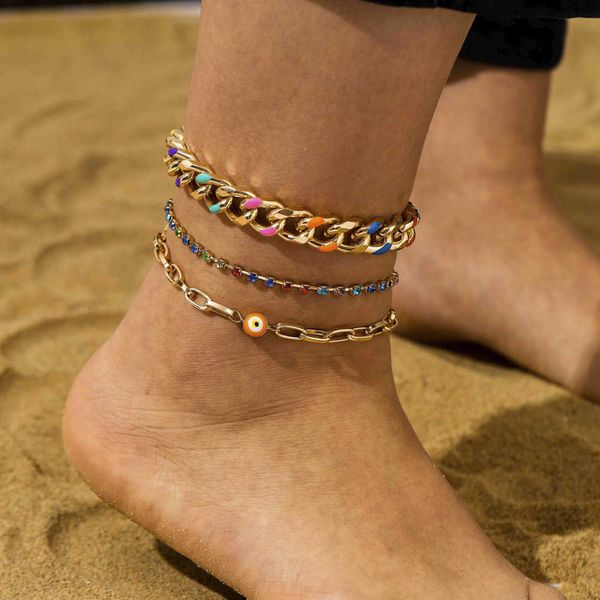 ethnic style demon eye colorful diamond multi layered bracelet exaggerated rainbow drops oil thick chain feet fashion gold plated wristband, Red;blue
ethnic style demon eye colorful diamond multi layered bracelet exaggerated rainbow drops oil thick chain feet fashion gold plated wristband, Red;blue
