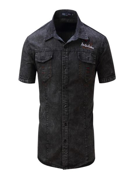 2020 new shirt men short sleeve denim shirt mens casual dress male jean shirts street wearing5843260, White;black
2020 new shirt men short sleeve denim shirt mens casual dress male jean shirts street wearing5843260, White;black