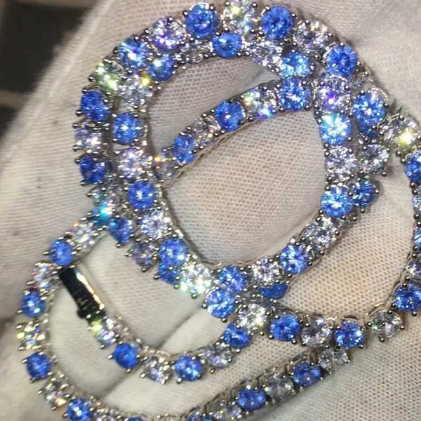 hiphop tennis necklace sparkling bling two tone iced out 3mm/4mm/5mm blue moissanite tennis chain, Silver
hiphop tennis necklace sparkling bling two tone iced out 3mm/4mm/5mm blue moissanite tennis chain, Silver