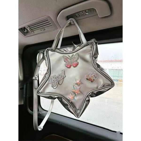 evening bags y2k sweet cool girl silver backpack cartoon butterfly chain star portable female leisure mini student 230803
evening bags y2k sweet cool girl silver backpack cartoon butterfly chain star portable female leisure mini student 230803