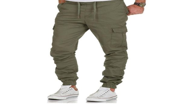 

2019 casual joggers sweatpants men cotton elastic long trousers men pantalon homme army cargo pants legging clothes1644659, Black