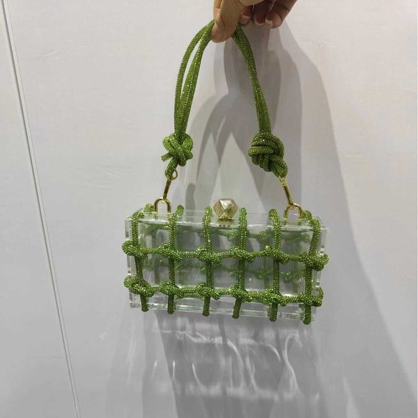2023 new fashion handwoven transparent acrylic box water diamond small square bag dinner handbag 230804 
2023 new fashion handwoven transparent acrylic box water diamond small square bag dinner handbag 230804