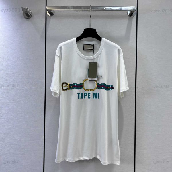 women designer t-shirt belt pattern printing short sleeve round neck tees minimal design girl t shirt aug02, White
women designer t-shirt belt pattern printing short sleeve round neck tees minimal design girl t shirt aug02, White