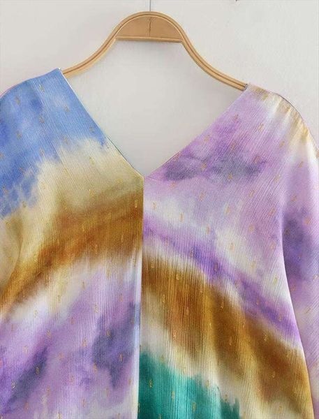 autumn style temperament v neck short sleeve loose tie dyed gown dress for women, Black;gray
autumn style temperament v neck short sleeve loose tie dyed gown dress for women, Black;gray