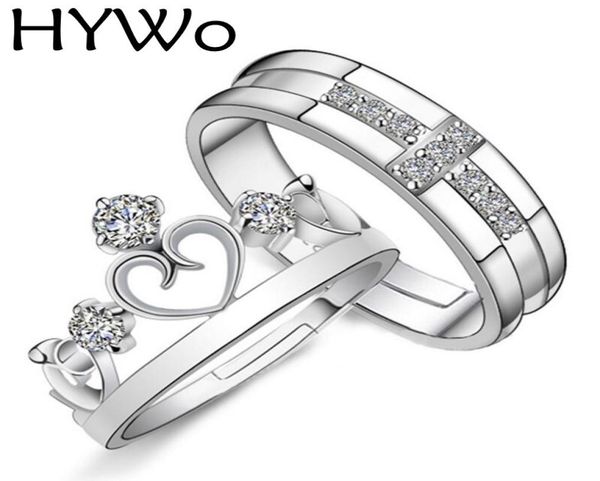 hywo brands 1 pair silver plated prince princess crown cz crystal promise ring set pair for lovers couple rings for women men8232316
hywo brands 1 pair silver plated prince princess crown cz crystal promise ring set pair for lovers couple rings for women men8232316