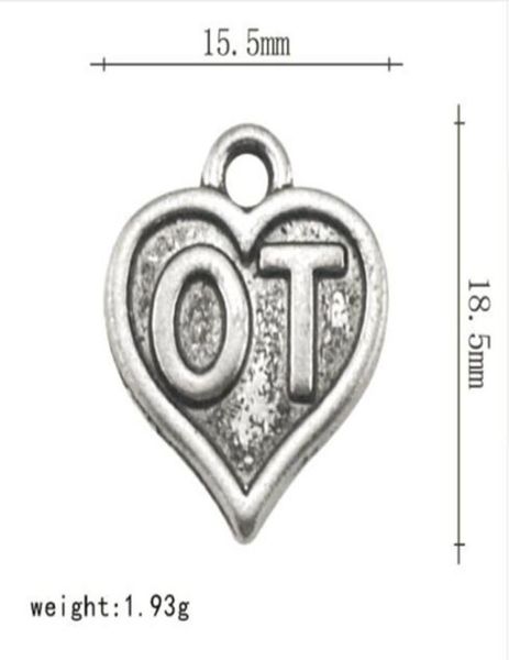 2021 alloy occupational therapist ot in heart charm diy jewelry other customized jewelry8967061, Bronze;silver