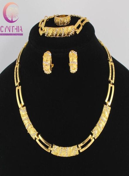 women party gold plated african beads jewelry set crystal necklace bracelet earring ring wedding dress accessories costume7908825, Black
women party gold plated african beads jewelry set crystal necklace bracelet earring ring wedding dress accessories costume7908825, Black