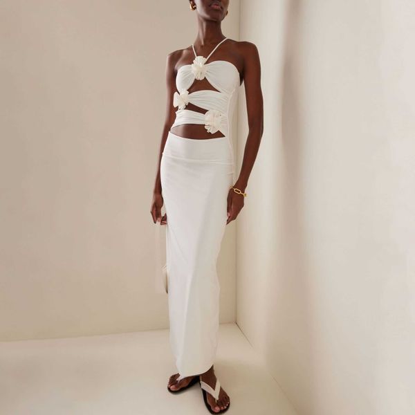dresses summer casual dress flower waist closing dress long cut out slip dress, Black;gray
dresses summer casual dress flower waist closing dress long cut out slip dress, Black;gray