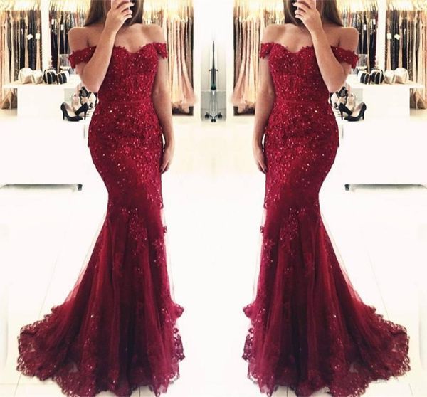 wine red burgundy prom dress lace mermaid appliques offtheshoulder evening dresses 2019 vestido de festa beaded sequins long pro6000261, Black
wine red burgundy prom dress lace mermaid appliques offtheshoulder evening dresses 2019 vestido de festa beaded sequins long pro6000261, Black