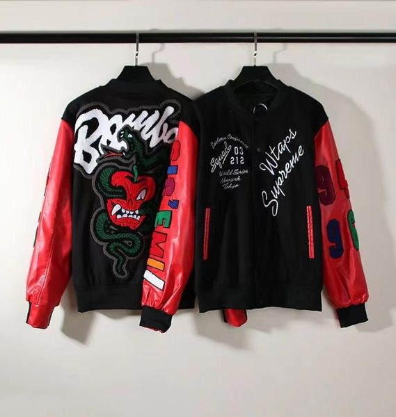 mens jackets embriodery oversize hip hop basebalstreetwear stitched bomber sports loose varsity wear leather sleeve monster print black red6, Black;brown
mens jackets embriodery oversize hip hop basebalstreetwear stitched bomber sports loose varsity wear leather sleeve monster print black red6, Black;brown