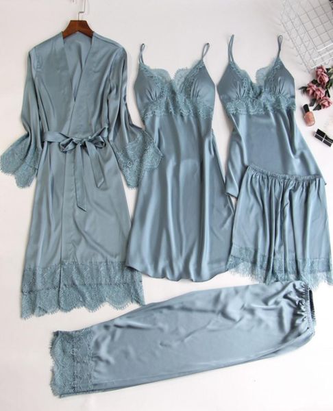 silk pyjamas women 5 pieces sets lace female satin pajama summer pijama mujer sleepwear for women chest pads9218469, White
silk pyjamas women 5 pieces sets lace female satin pajama summer pijama mujer sleepwear for women chest pads9218469, White