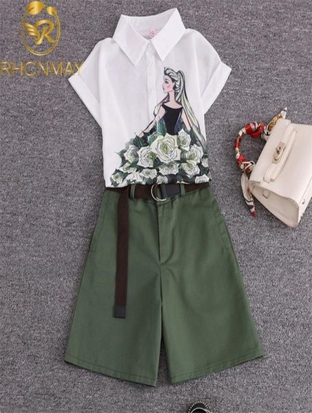 2020 summer 2 pieces suits girl print chiffon blouse shirt women shorts set women two piece set tracksuit with belt y2007018179842, White
2020 summer 2 pieces suits girl print chiffon blouse shirt women shorts set women two piece set tracksuit with belt y2007018179842, White