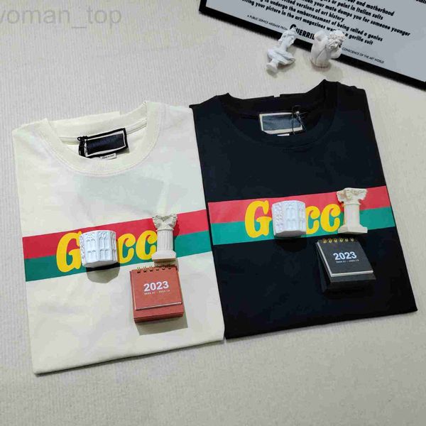 women's t-shirt designer high edition gu family big goods 2023 spring new letter color stripe printed cotton short sleeve ins cov8, White
women's t-shirt designer high edition gu family big goods 2023 spring new letter color stripe printed cotton short sleeve ins cov8, White