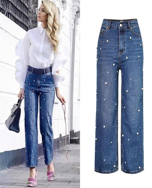 women039s jeans women high waist pearl beading wide leg straight denim pants pantalon femmewomen039s7229901, Blue
women039s jeans women high waist pearl beading wide leg straight denim pants pantalon femmewomen039s7229901, Blue