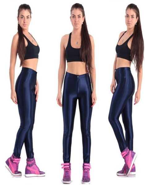 women fashion brand new high waist candy color shiny dance disco pants american a pencil workout pants plus size xl9072490, Black;white 
women fashion brand new high waist candy color shiny dance disco pants american a pencil workout pants plus size xl9072490, Black;white