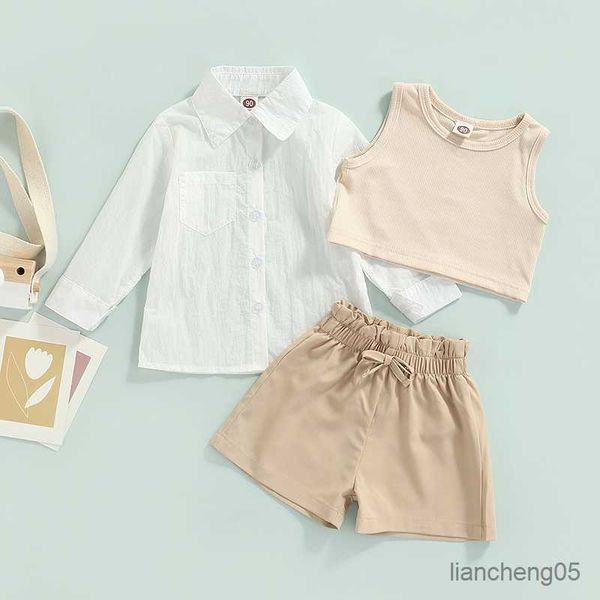 clothing sets 4 colors 3pcs summer fashion little girls clothes sets long sleeve sun-proof coat solid knit vest shorts set r230824, White
clothing sets 4 colors 3pcs summer fashion little girls clothes sets long sleeve sun-proof coat solid knit vest shorts set r230824, White