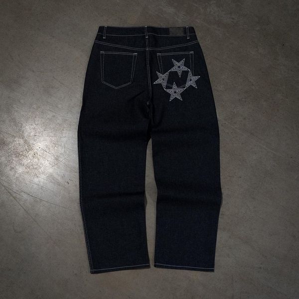 men's jeans y2k retro street trend star embroidery jeans oversize black high waisted denim pants harajuku hip hop print baggy joggers, Blue
men's jeans y2k retro street trend star embroidery jeans oversize black high waisted denim pants harajuku hip hop print baggy joggers, Blue