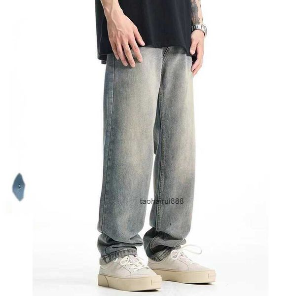 american casual elastic belt jeans, men's straight tube loose fitting trendy pants summer drape wide leg pants, Blue
american casual elastic belt jeans, men's straight tube loose fitting trendy pants summer drape wide leg pants, Blue