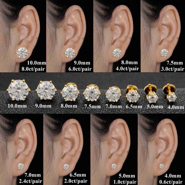 ready to ship zuanfa jewelry round shape vvs gra certificate moissanite diamond sterling silver screw back stud hip hop earrings, Golden
ready to ship zuanfa jewelry round shape vvs gra certificate moissanite diamond sterling silver screw back stud hip hop earrings, Golden