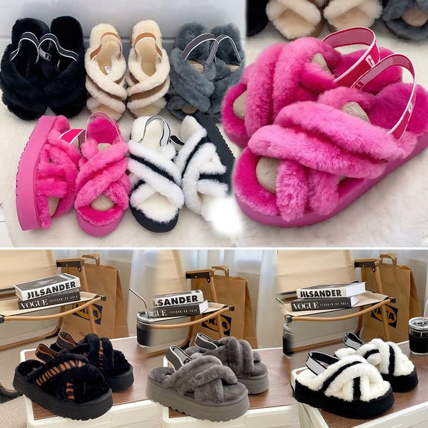 2023 designer women bedroom home wool slides slippers classic luxury fur fluffy furry warm letters sandals lady autumn winter platform cross, Black
2023 designer women bedroom home wool slides slippers classic luxury fur fluffy furry warm letters sandals lady autumn winter platform cross, Black