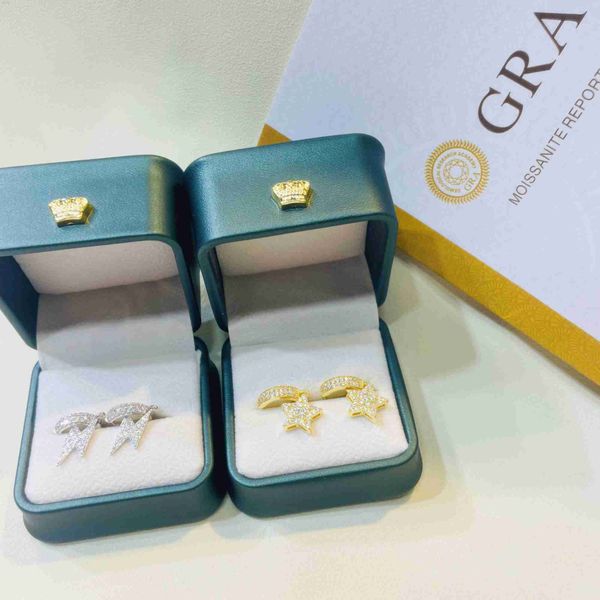 fine iced out jewelry popular lightning and pentagram earrings hip hop s925 vvs moissanite diamond earrings, Golden
fine iced out jewelry popular lightning and pentagram earrings hip hop s925 vvs moissanite diamond earrings, Golden